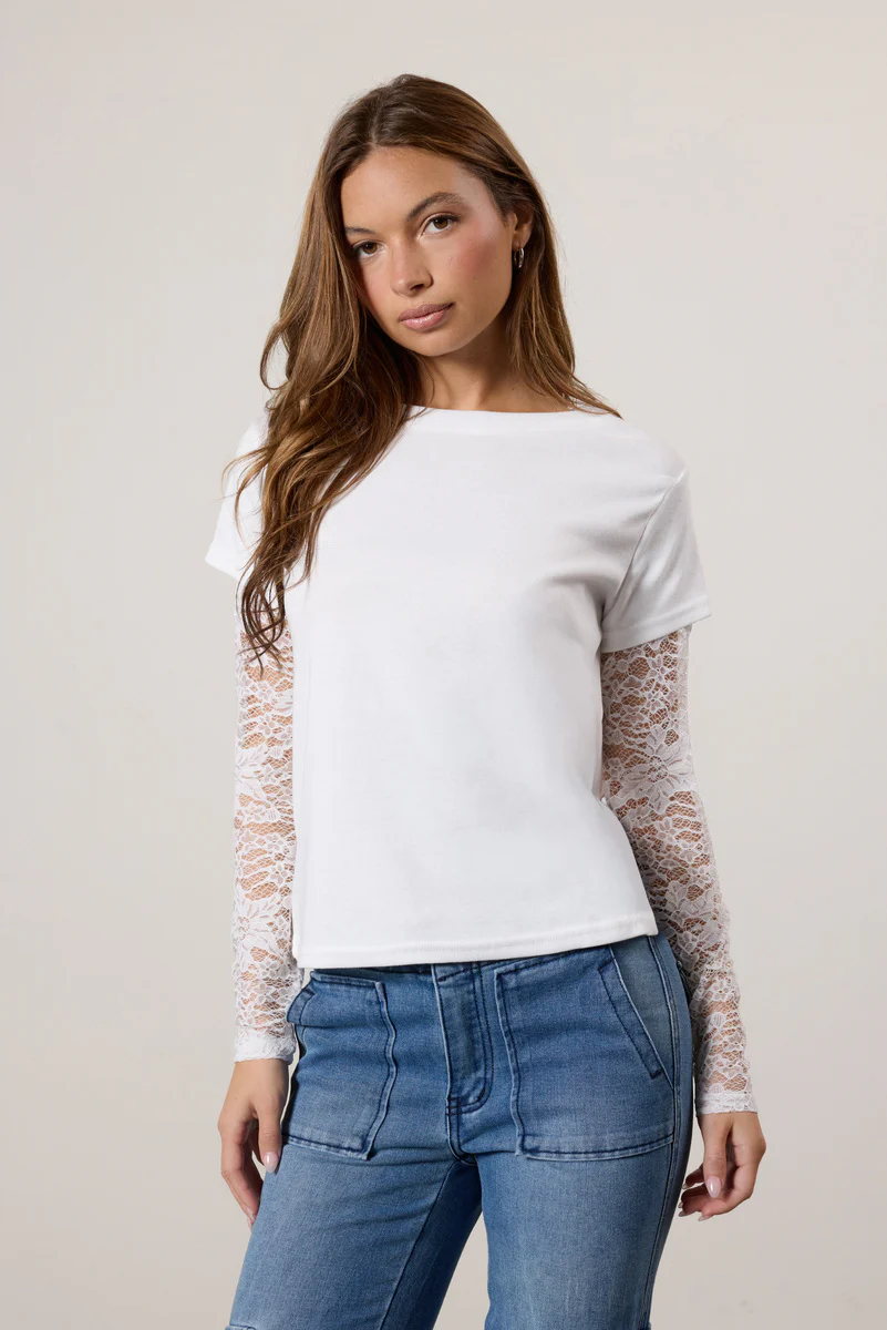 Lace-Sleeve Layered Top - Image 6