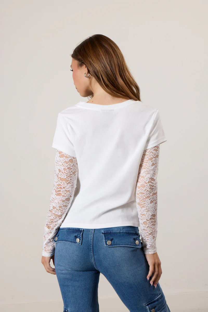 Lace-Sleeve Layered Top - Image 8