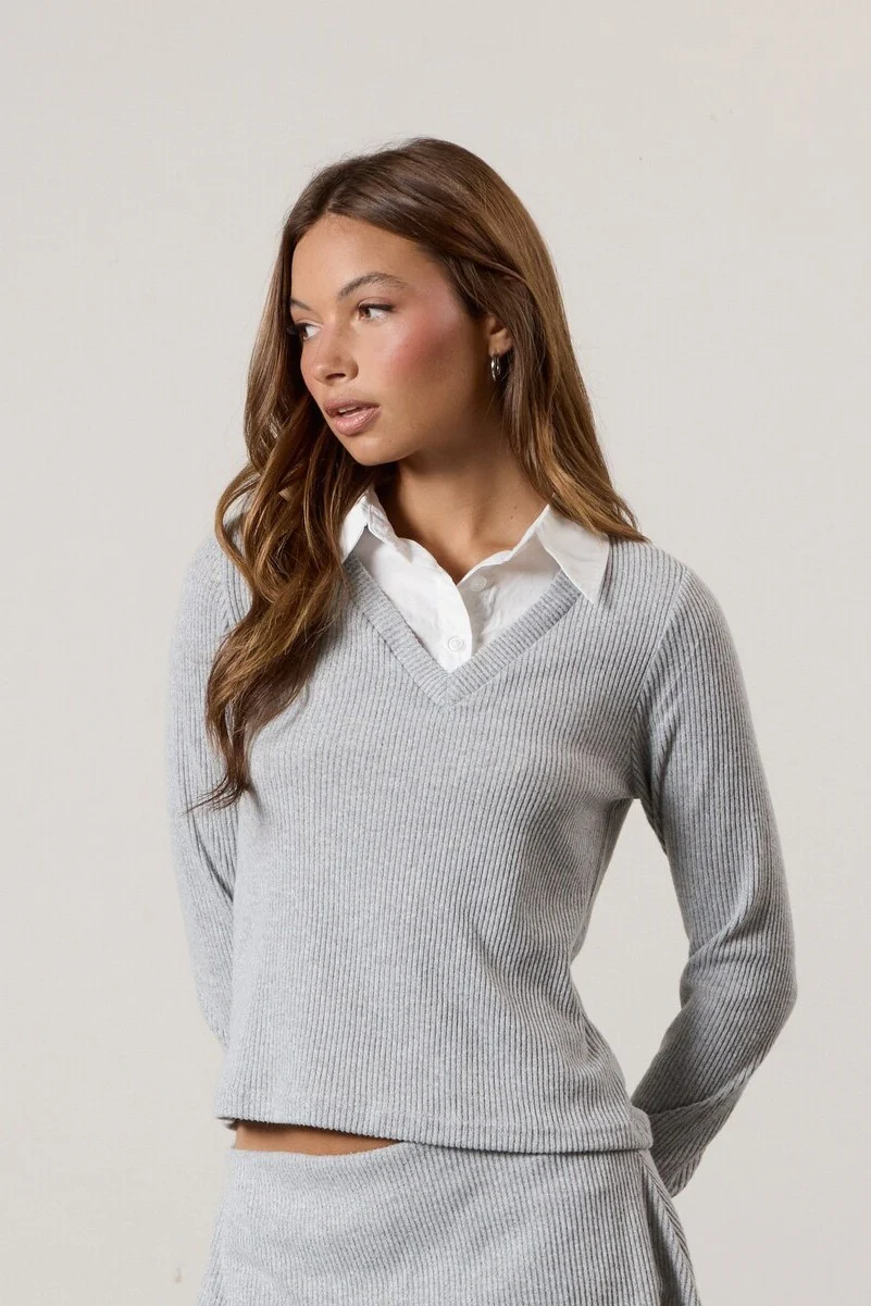 Ribbed Top & Mini Skirt Set - Image 2