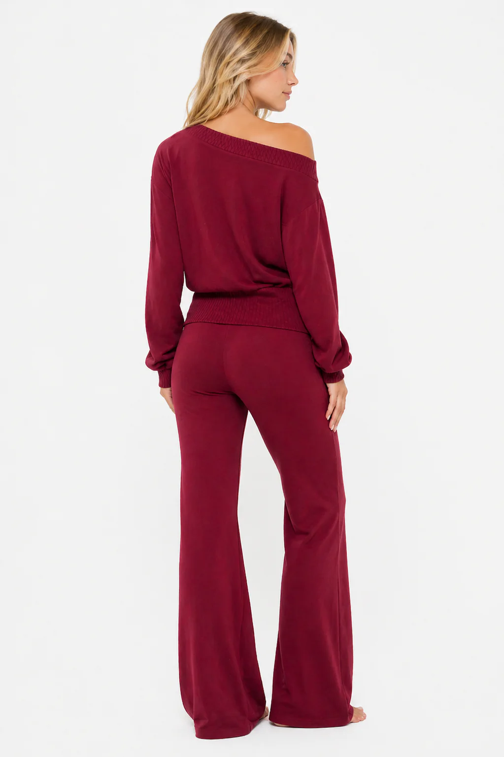 Off-The-Shoulder Top & Flare Pants Set - Image 3