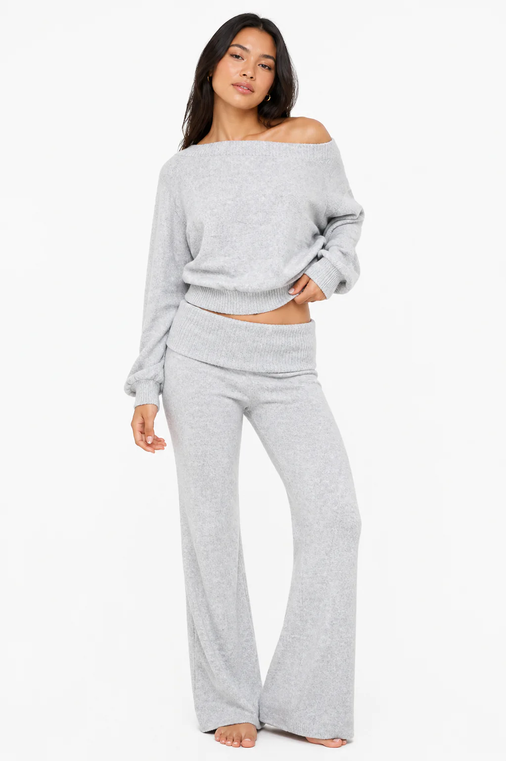 Off-The-Shoulder Top & Flare Pants Set - Image 5