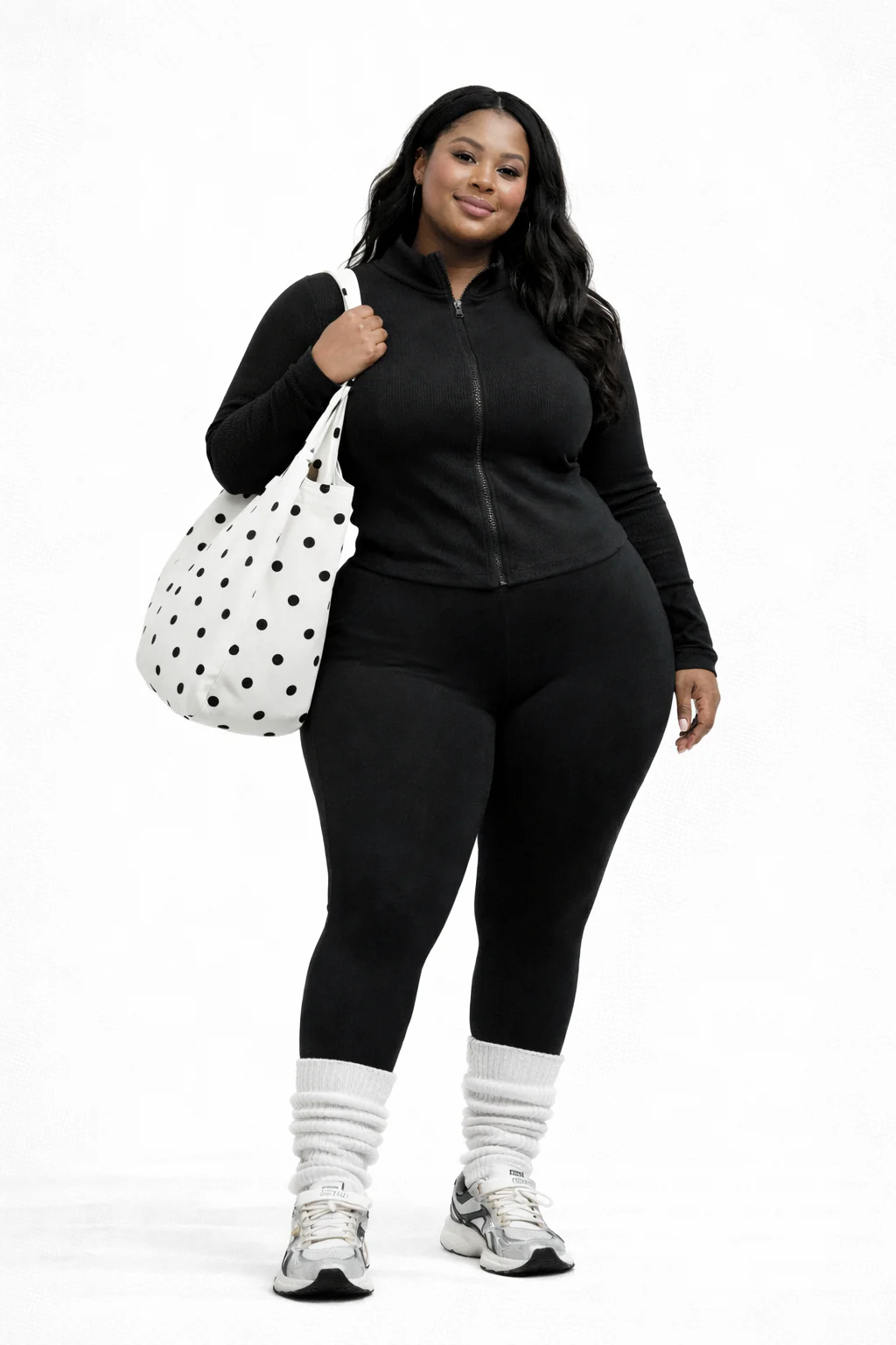 PLUS SIZE SEAMLESS ZIP FRONT JACKET AND LEGGING SET - Image 2