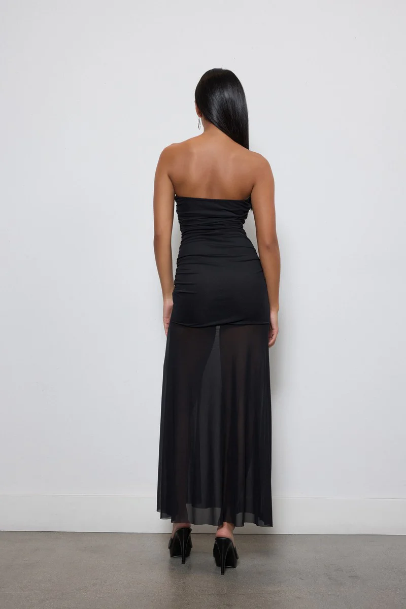 Mesh Tube Bodycon Maxi Dress - Image 4