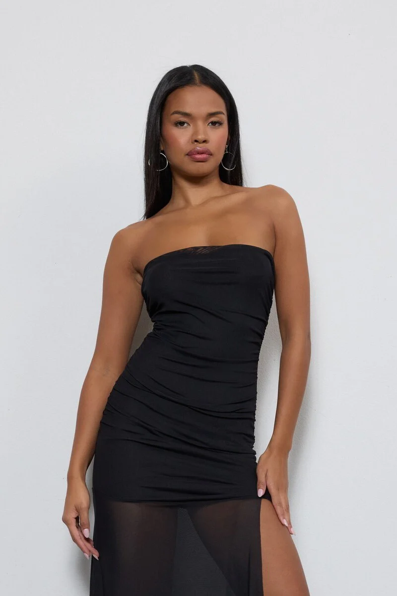 Mesh Tube Bodycon Maxi Dress - Image 5