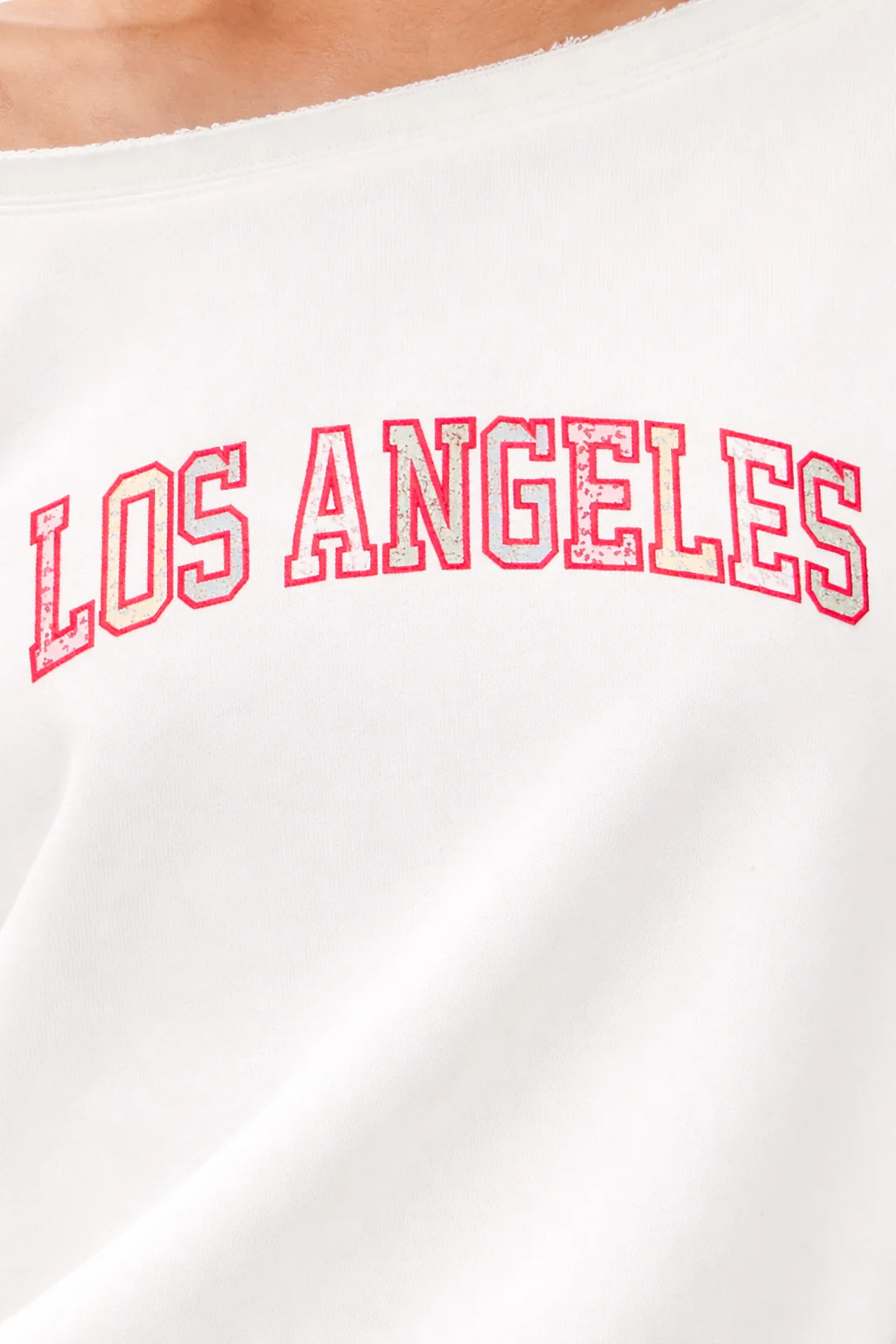 FLEECE OFF THE SHOULDER LOS ANGELES SWEATSHIRT - Image 4