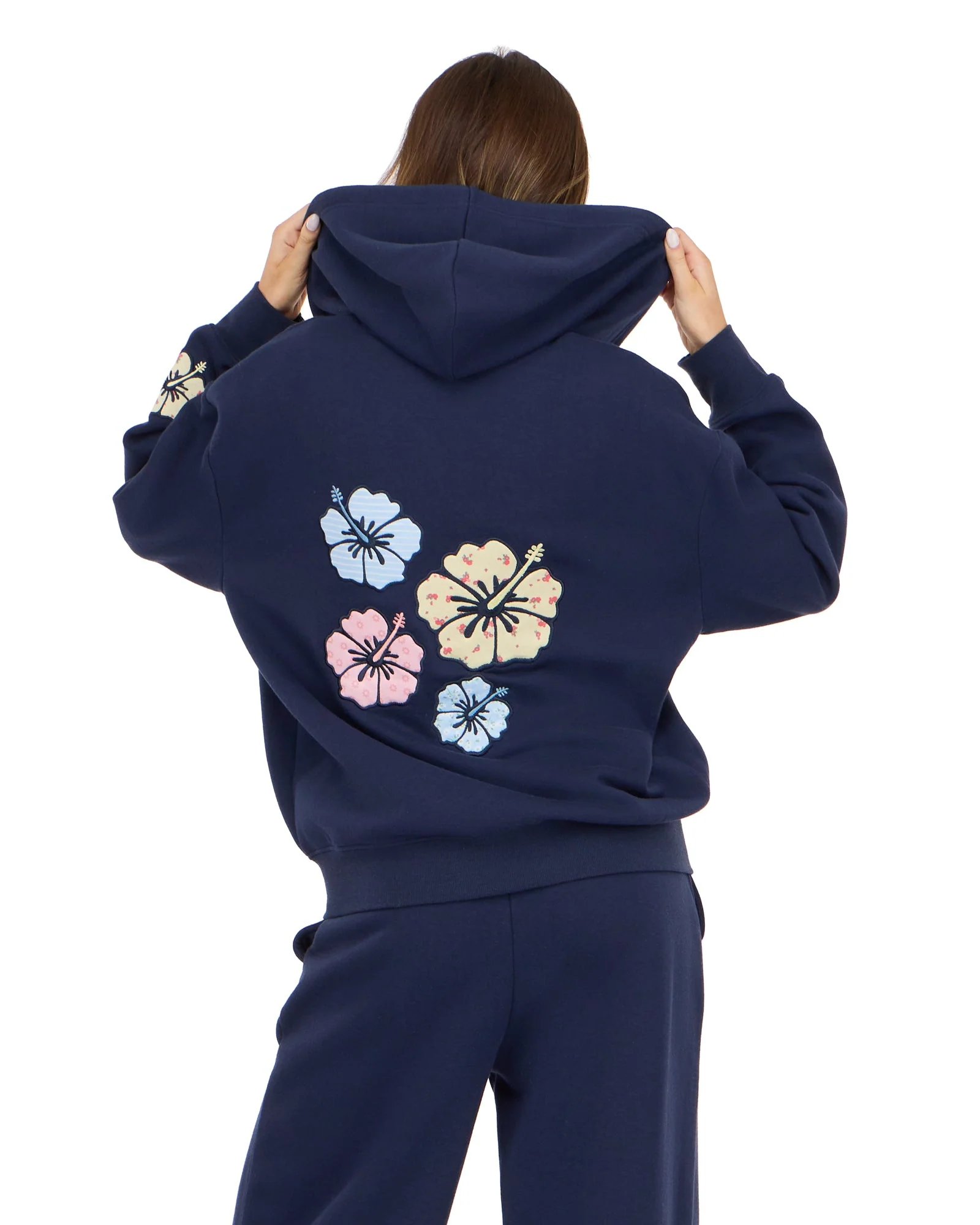 Zip front oversized floral print hoodie - Image 3