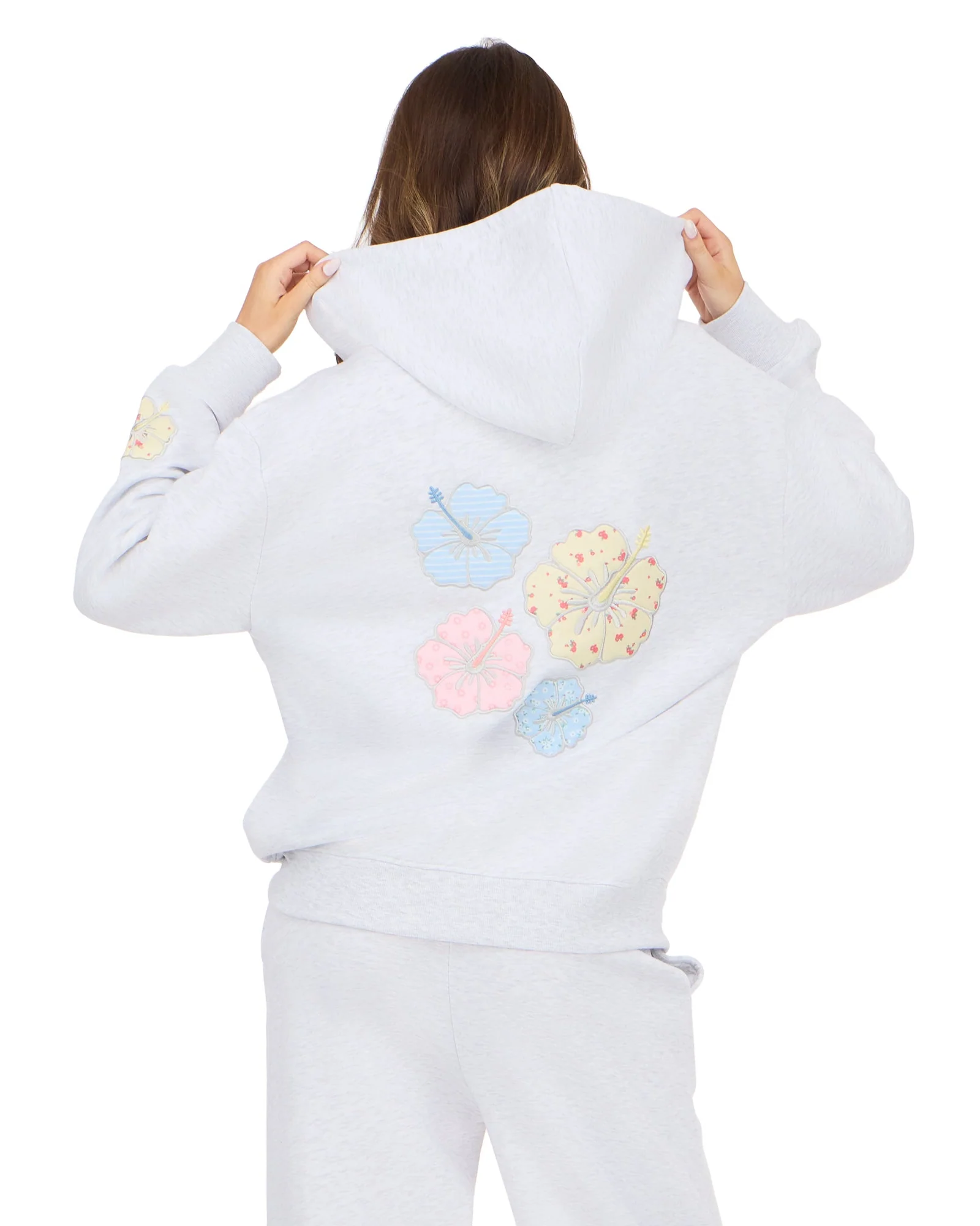 Zip front oversized floral print hoodie - Image 7