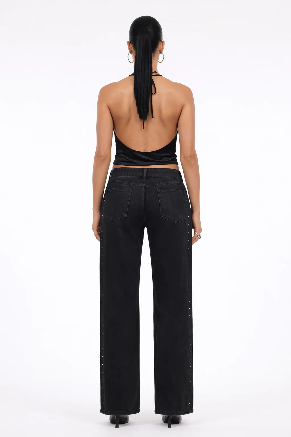 LOW RISE WIDE LEG DENIM WITH STUDS - Image 2