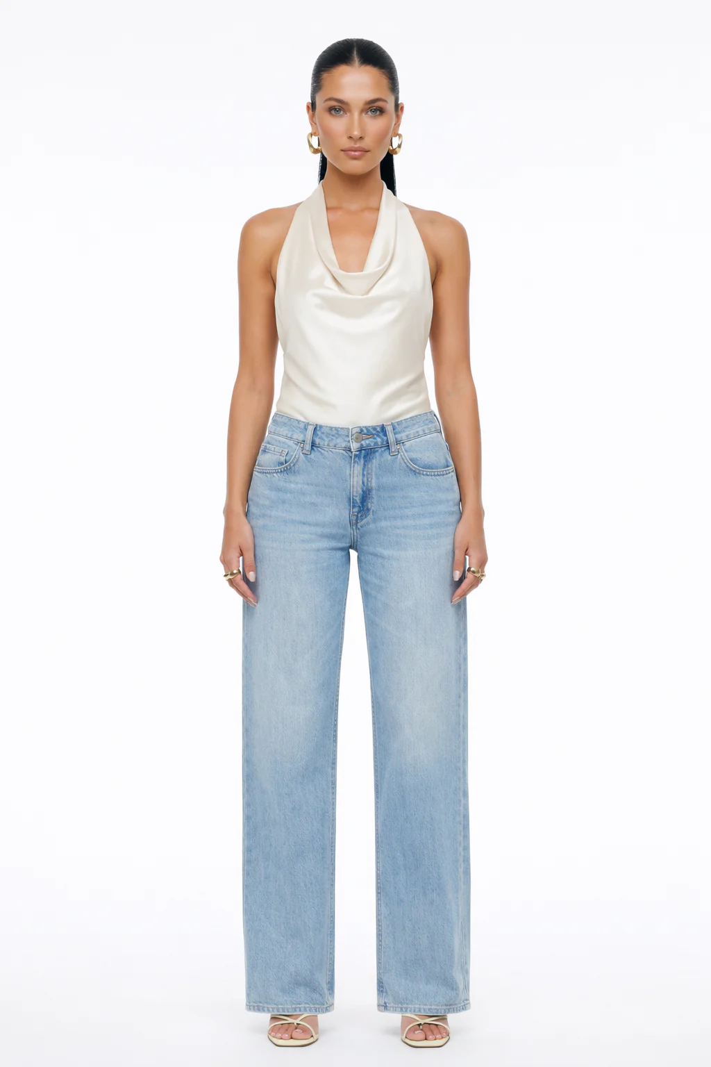 LOW RISE WIDE LEG DENIM WITH STUDS - Image 4