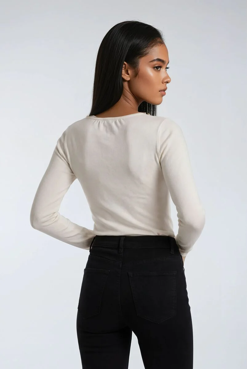 Boat Neck Long-Sleeve Top - Image 2