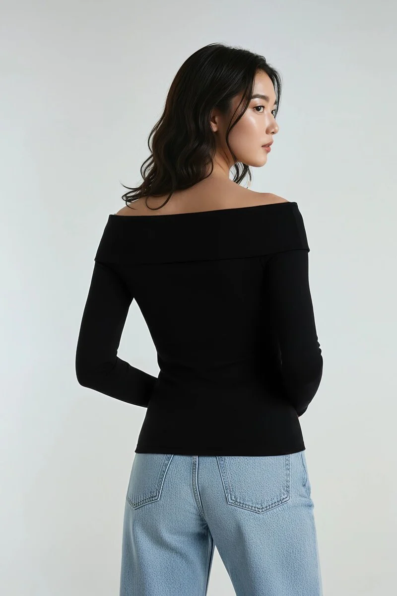 Foldover Off-The-Shoulder Top - Image 4