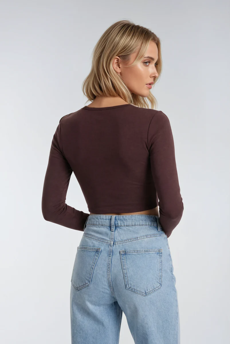 Cropped Scoop Neck Top - Image 9