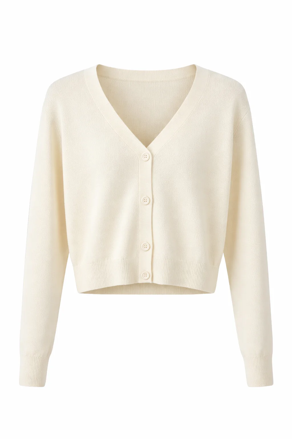 CROPPED KNIT BUTTON-FRONT CARDIGAN - Image 5