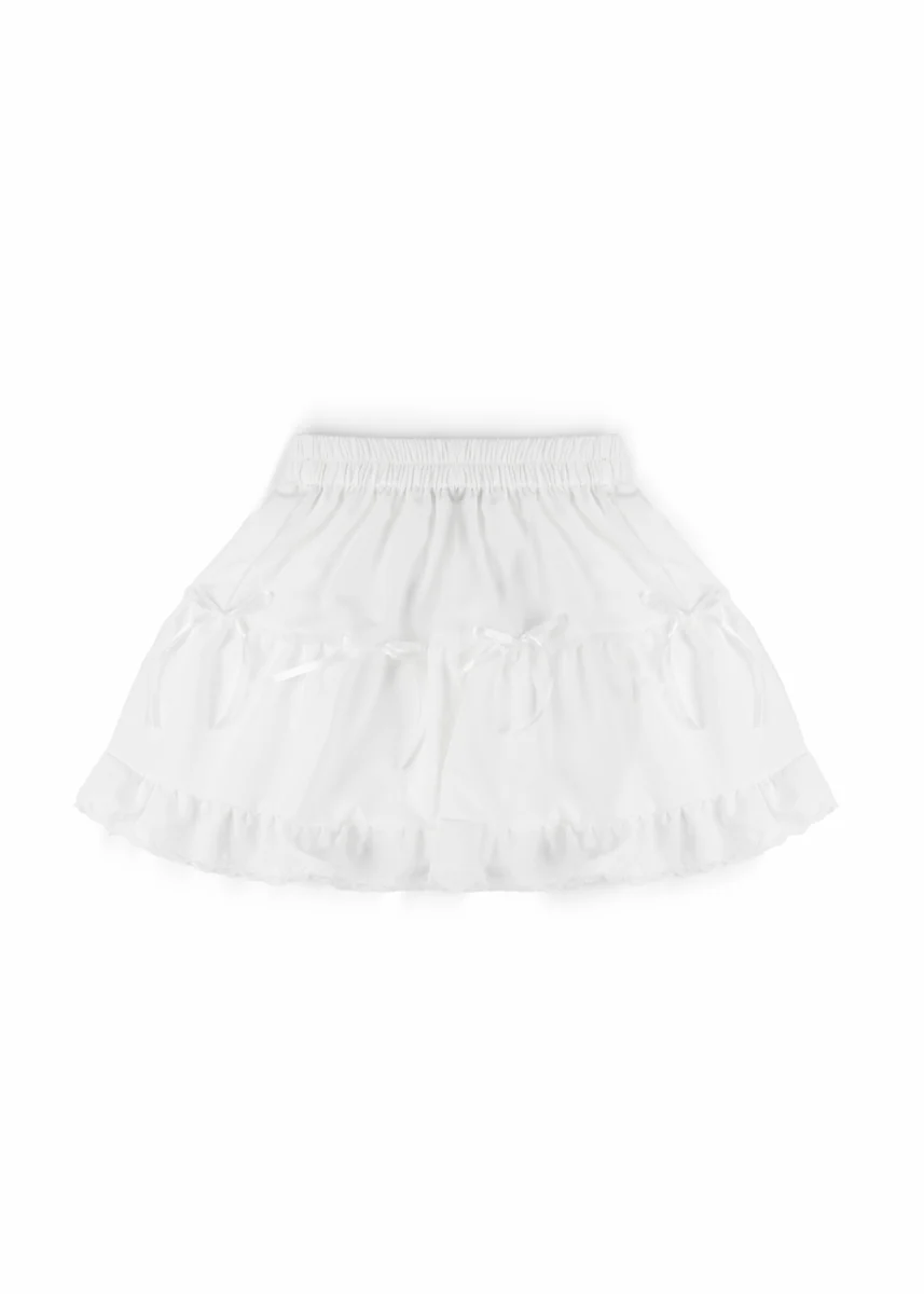 Tiered Ruffle Lace-Trim Mini Skirt - Image 10