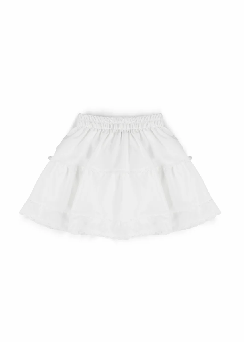 Tiered Ruffle Lace-Trim Mini Skirt - Image 11