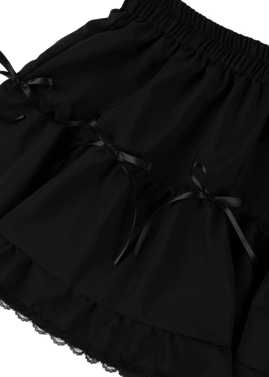 Tiered Ruffle Lace-Trim Mini Skirt - Image 6