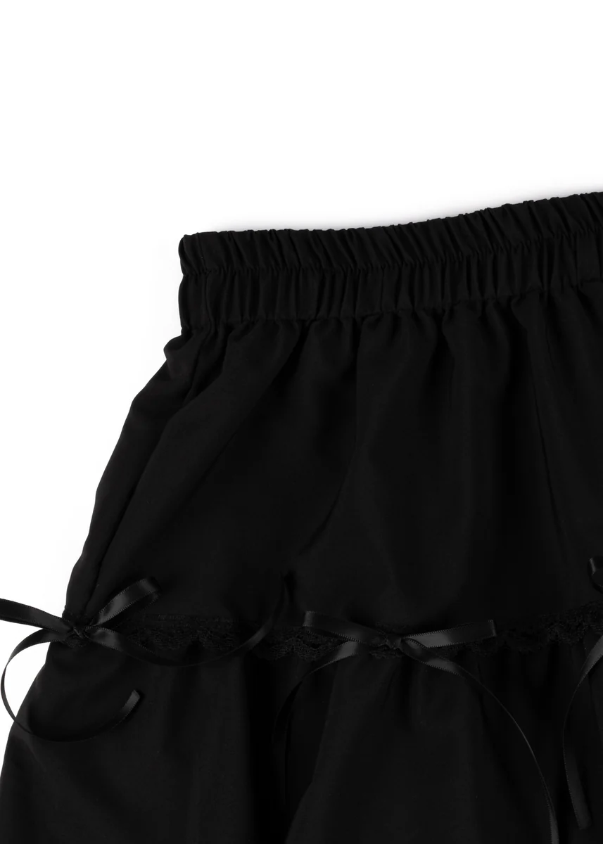 Tiered Ruffle Lace-Trim Mini Skirt - Image 7