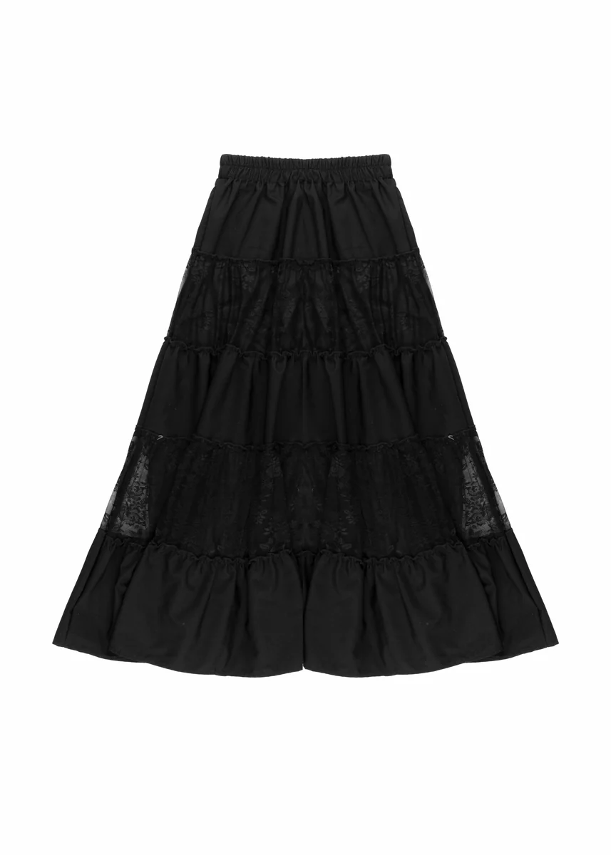 Tiered Lace Maxi Skirt - Image 2