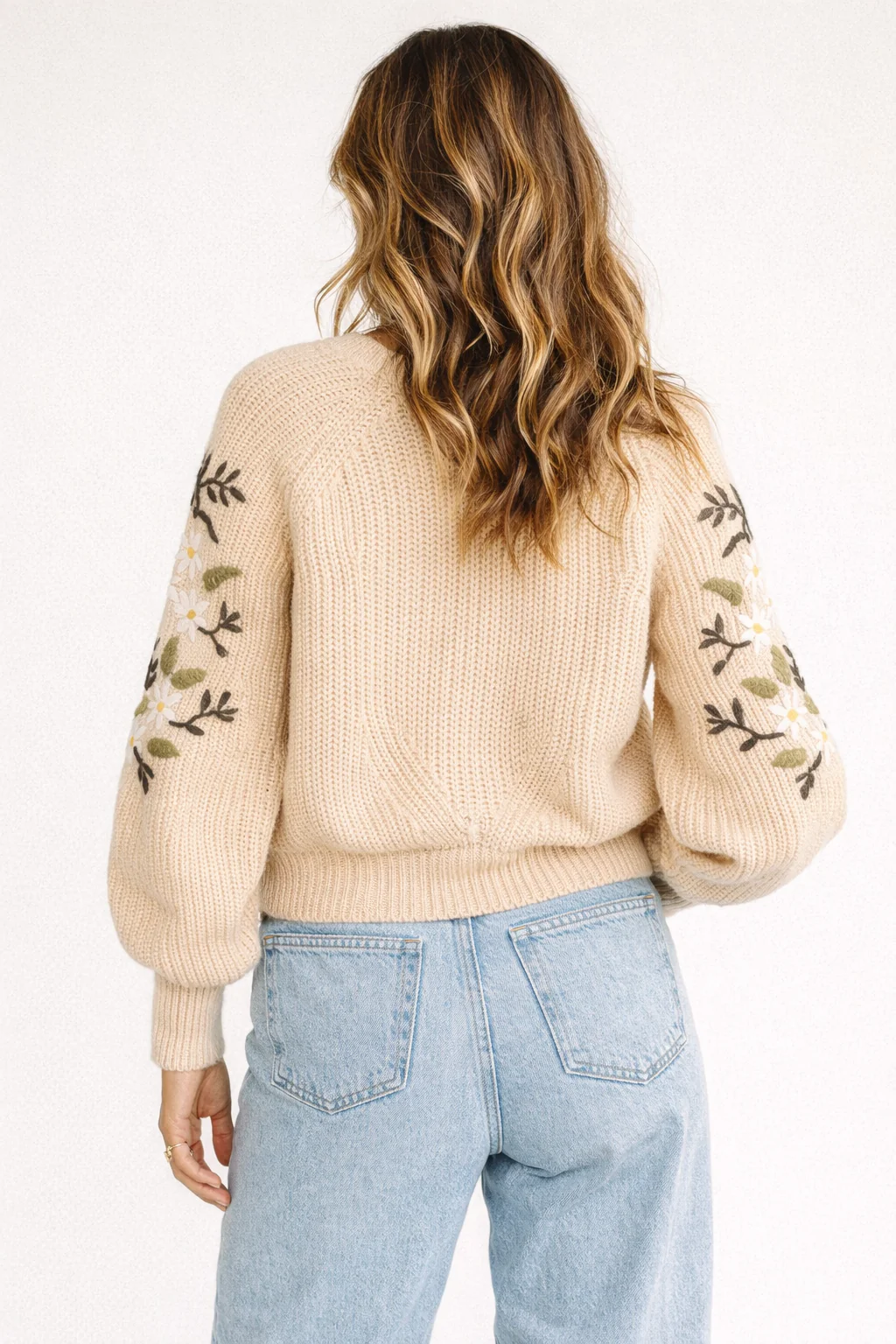 Floral Embroidered Knit Sweater - Image 3