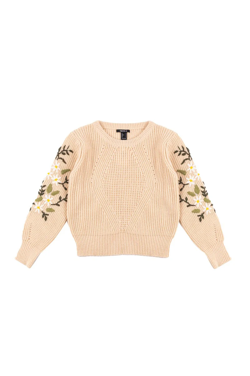 Floral Embroidered Knit Sweater - Image 4