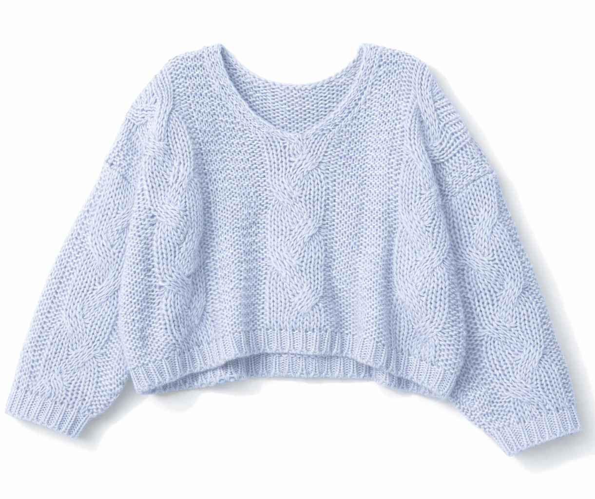 V-Neck Cable Knit Sweater - Image 7