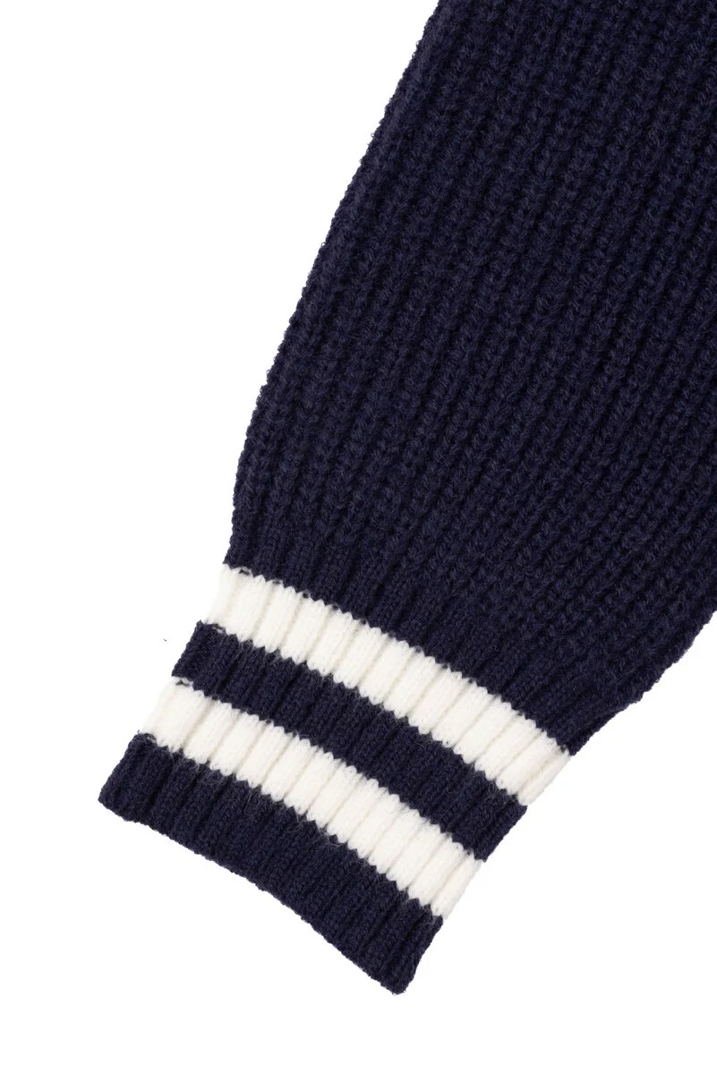 Oversized Contrast-Trim Ribbed Cardigan - Image 12