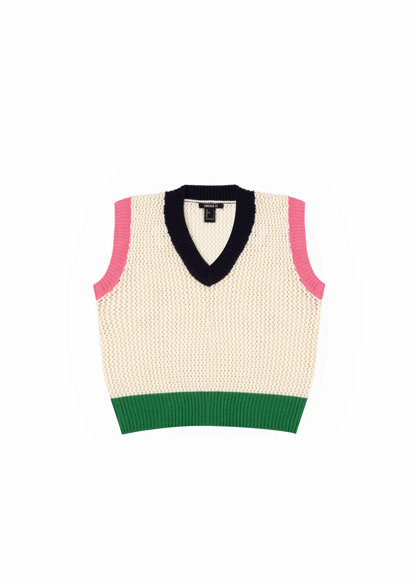 Colorblock V-Neck Sweater Vest - Image 3