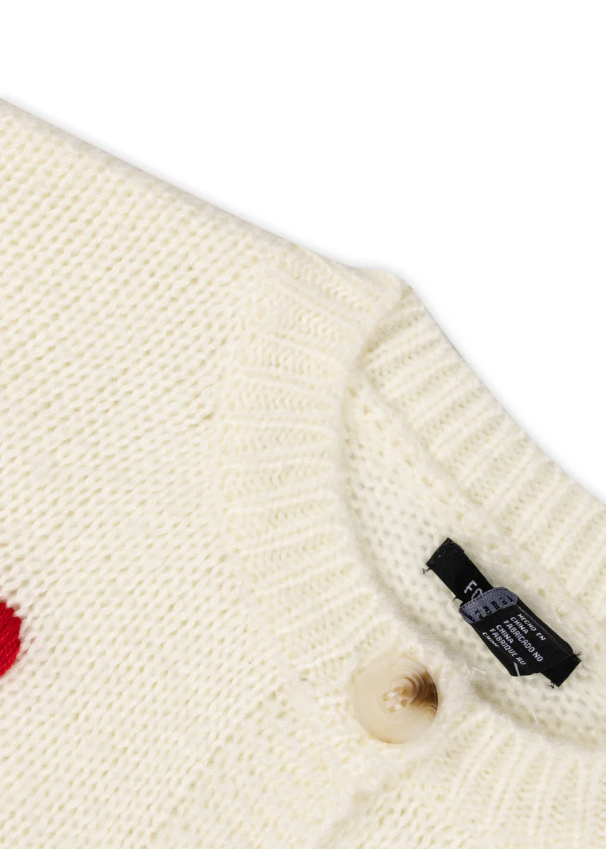 Heart Print Cropped Cardigan - Image 4