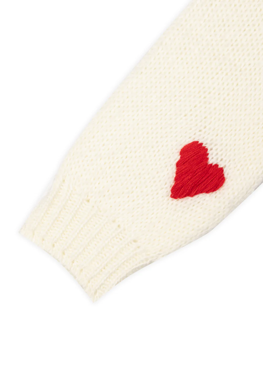 Heart Print Cropped Cardigan - Image 6
