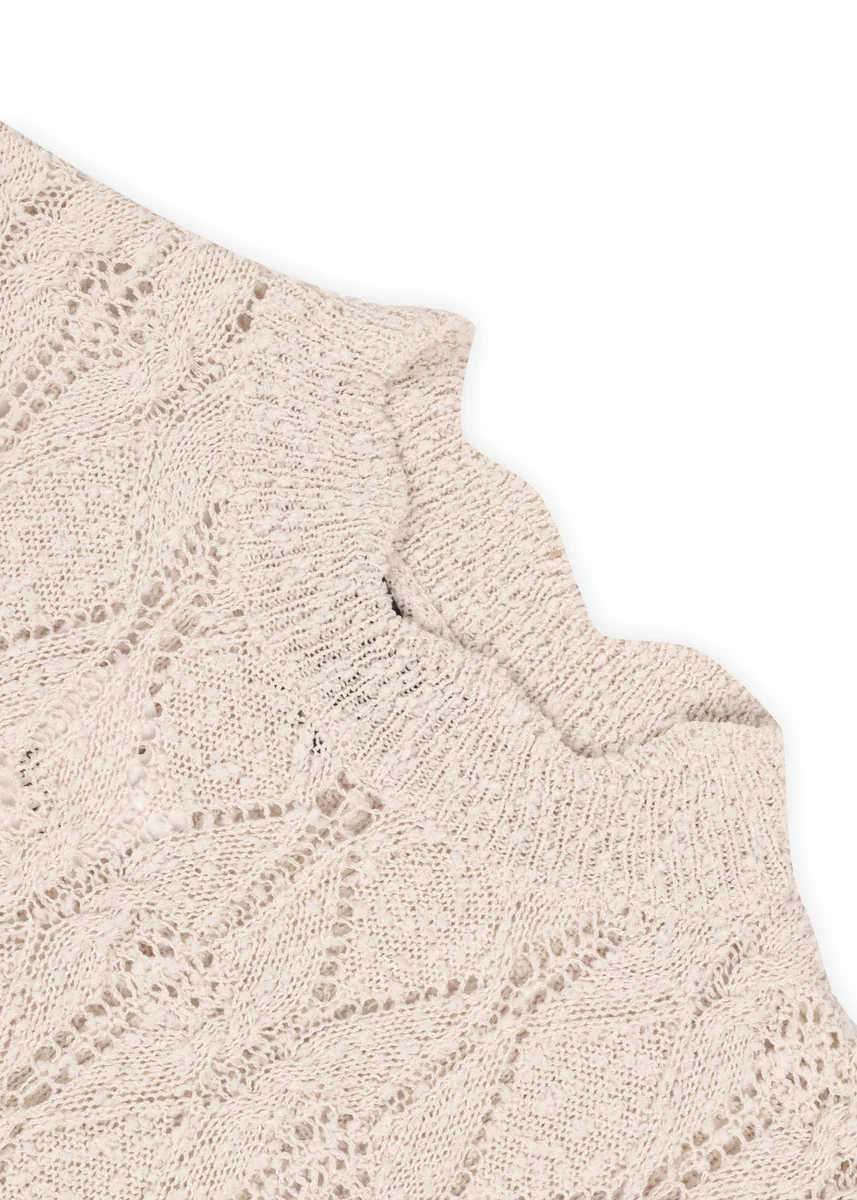 Sleeveless Side-Tie Crochet Knit Top - Image 5