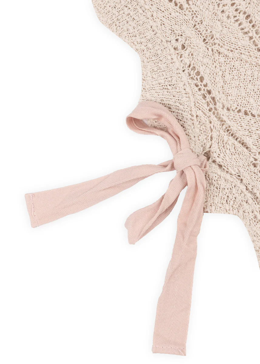 Sleeveless Side-Tie Crochet Knit Top - Image 6