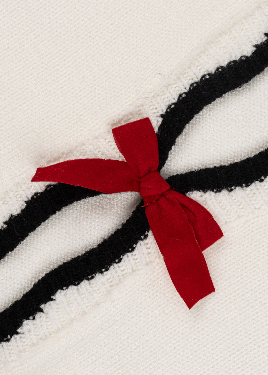Velvet Bow Open-Front Knit Sweater - Image 11