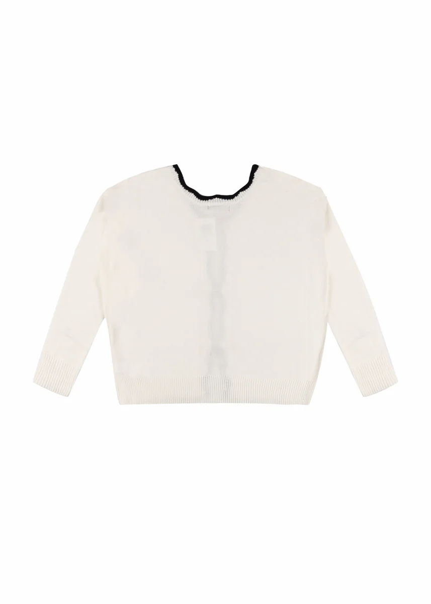 Velvet Bow Open-Front Knit Sweater - Image 9