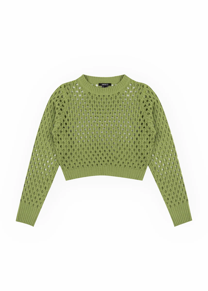 Open-Knit Crochet Sweater - Image 3