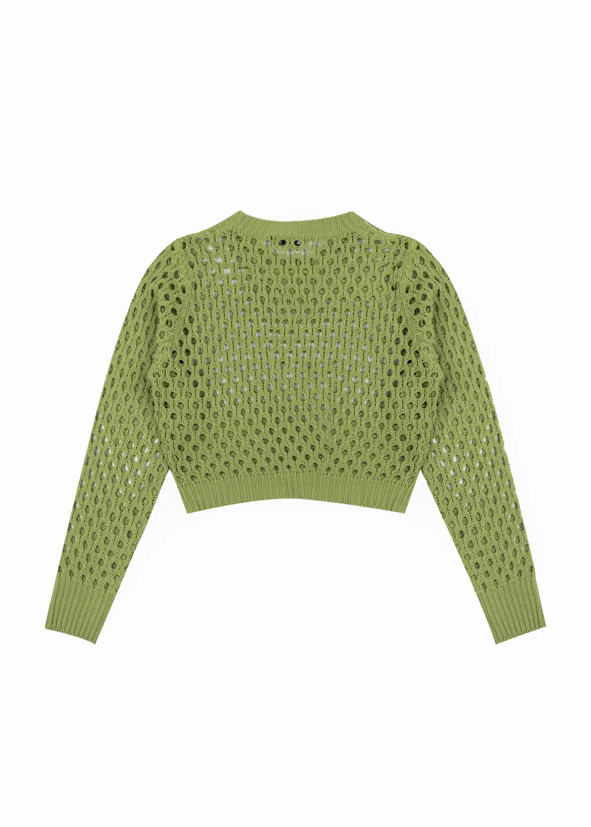 Open-Knit Crochet Sweater - Image 4