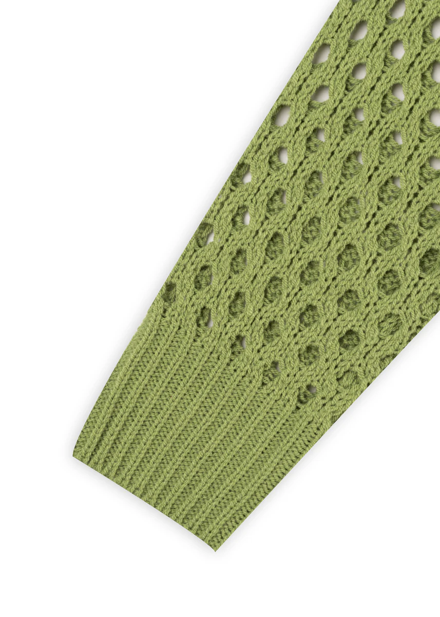 Open-Knit Crochet Sweater - Image 6