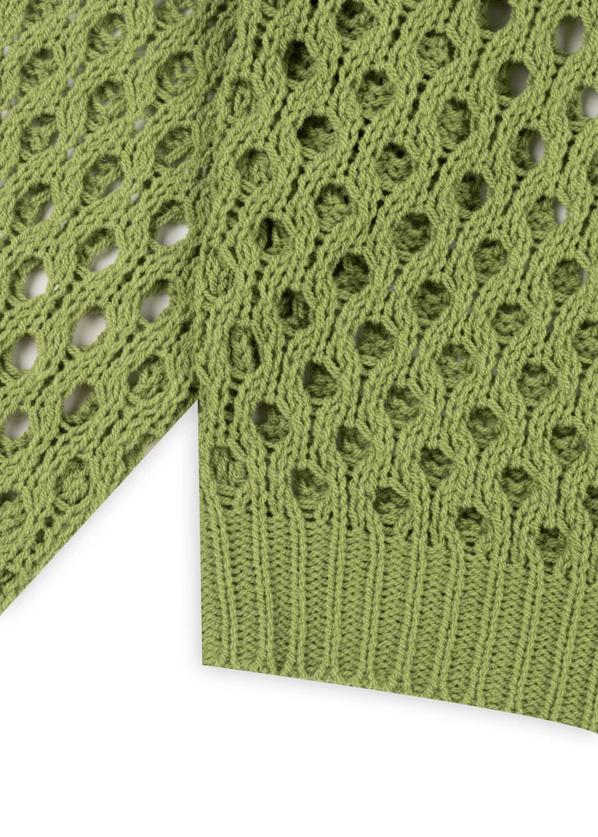 Open-Knit Crochet Sweater - Image 7