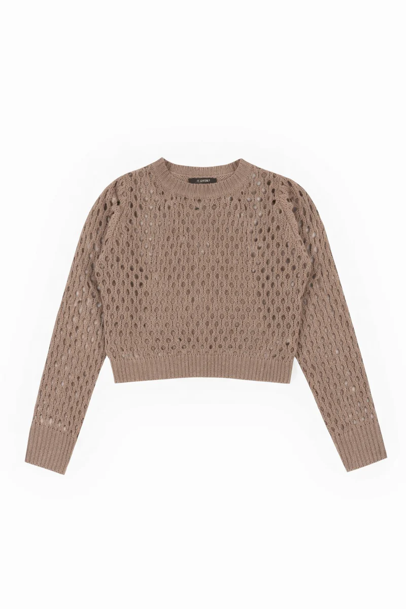 Open-Knit Crochet Sweater - Image 9