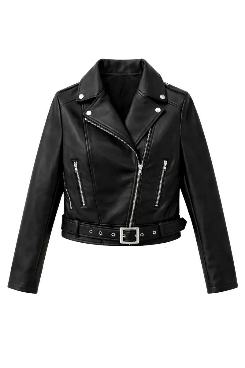 Faux Leather Moto Jacket - Image 5