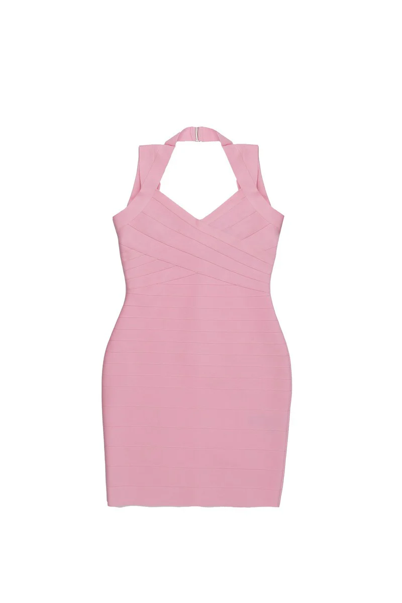 Halter Bandage Bodycon Mini Dress - Image 7