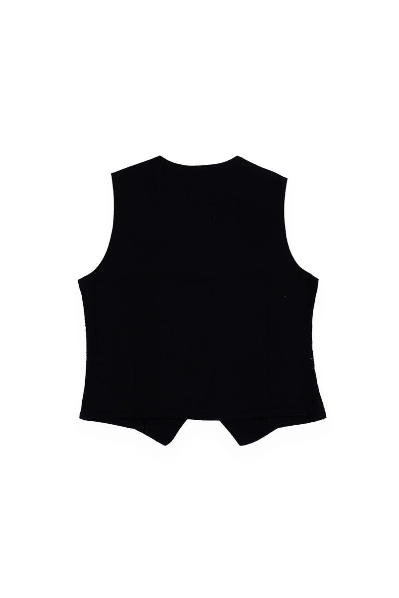 Stretch Denim Vest with Rhinestones - Image 5