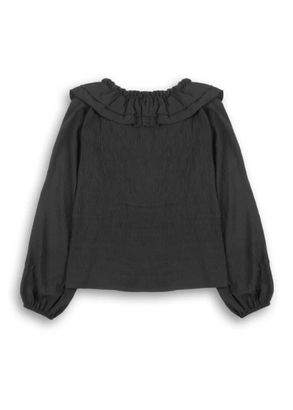 TIE FRONT RUFFLED BLOUSE - Image 3