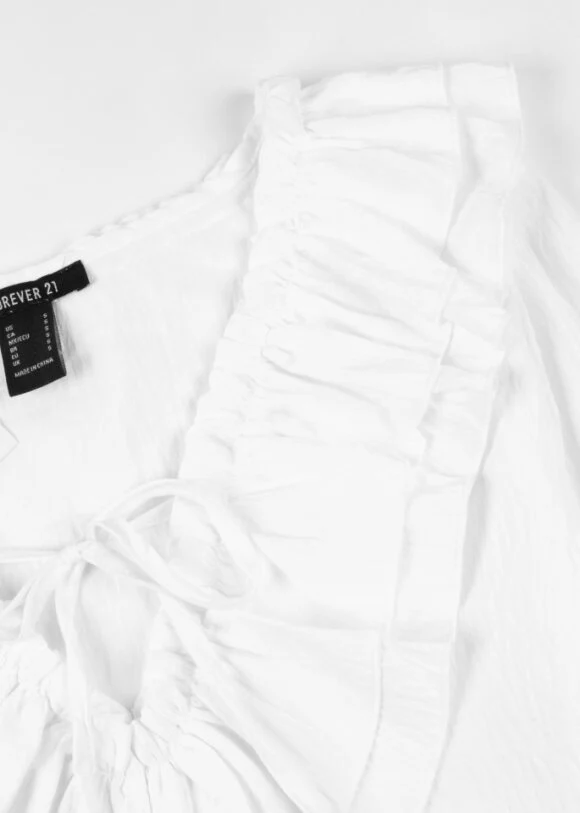 TIE FRONT RUFFLED BLOUSE - Image 9