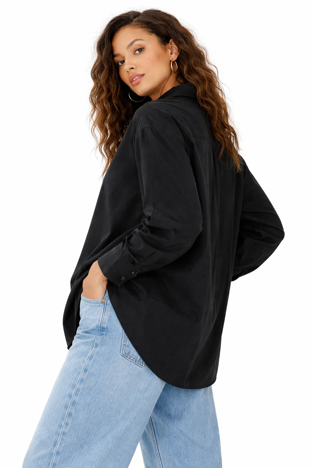 LONG SLEEVE OVERSIZED POPLIN TOP - Image 8