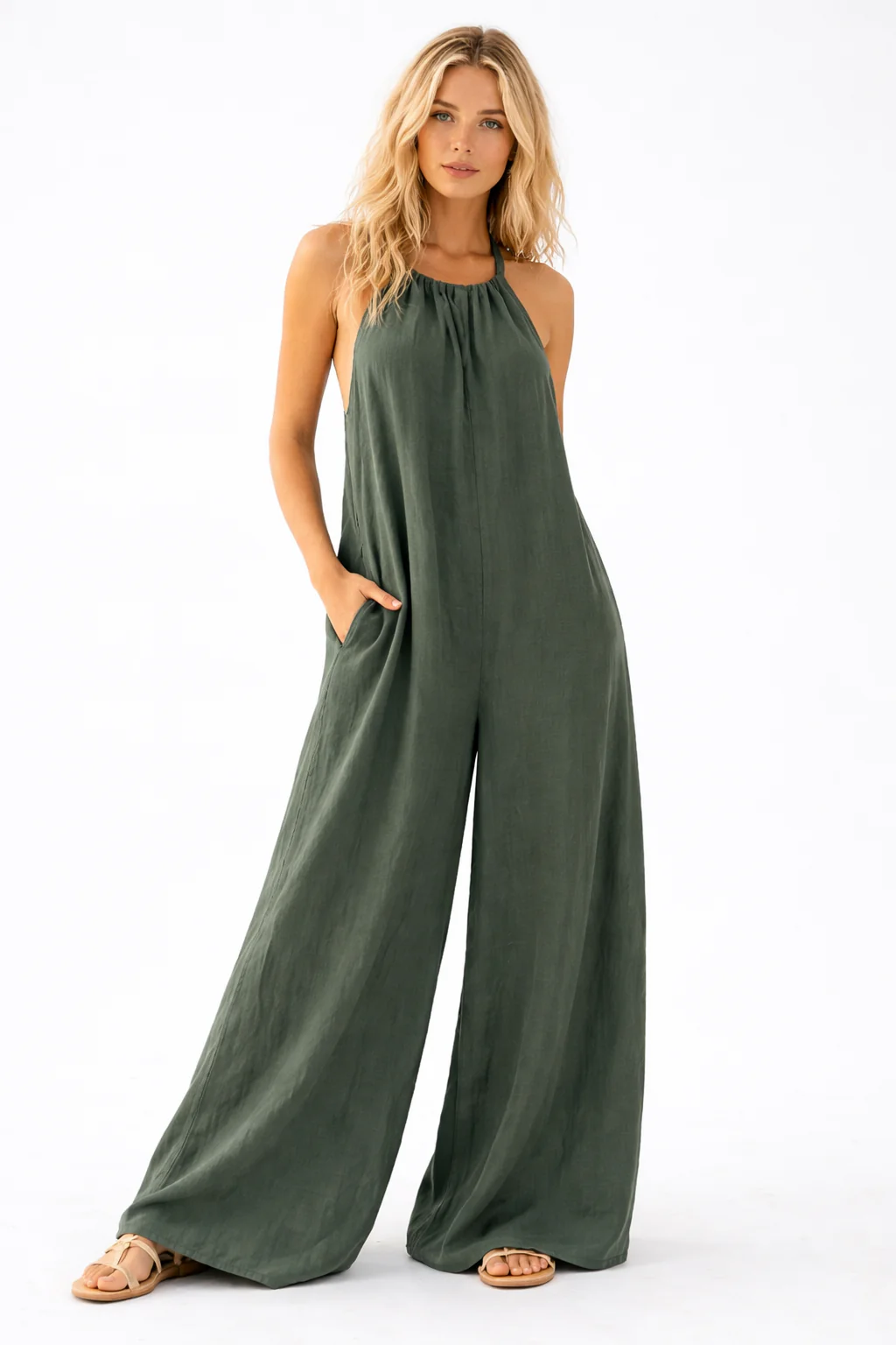 ULTRA WIDE LEG JUMPSUIT WITH POCKETS - Image 5