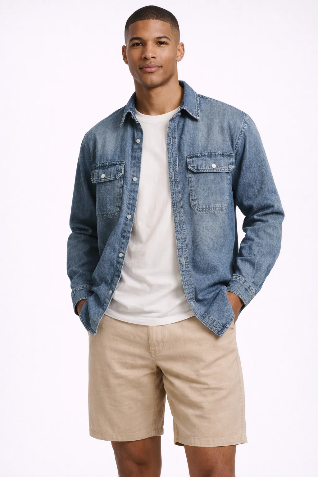 F21 Men Denim Shirt - Image 2