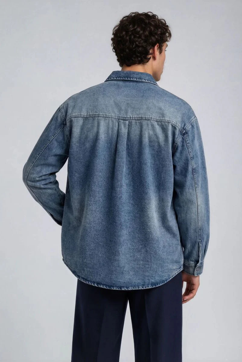 F21 Men Denim Shirt - Image 4