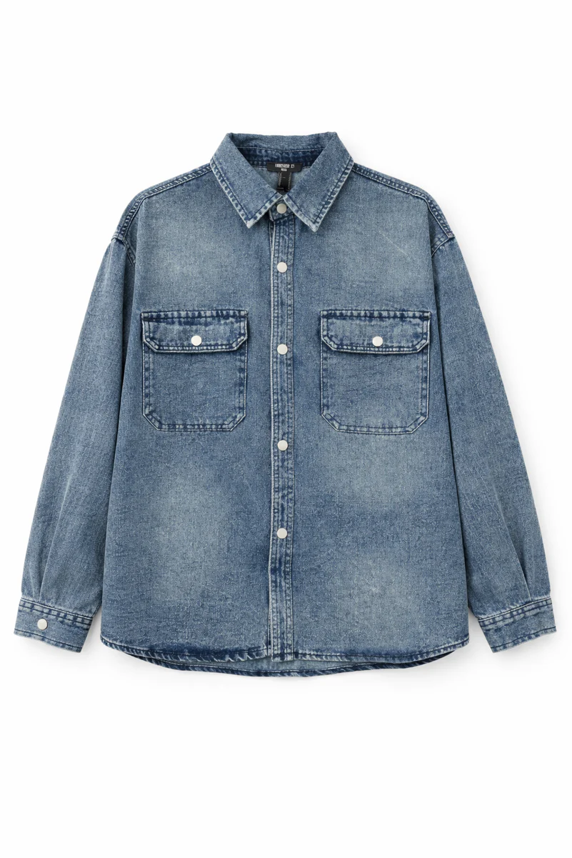 F21 Men Denim Shirt - Image 5