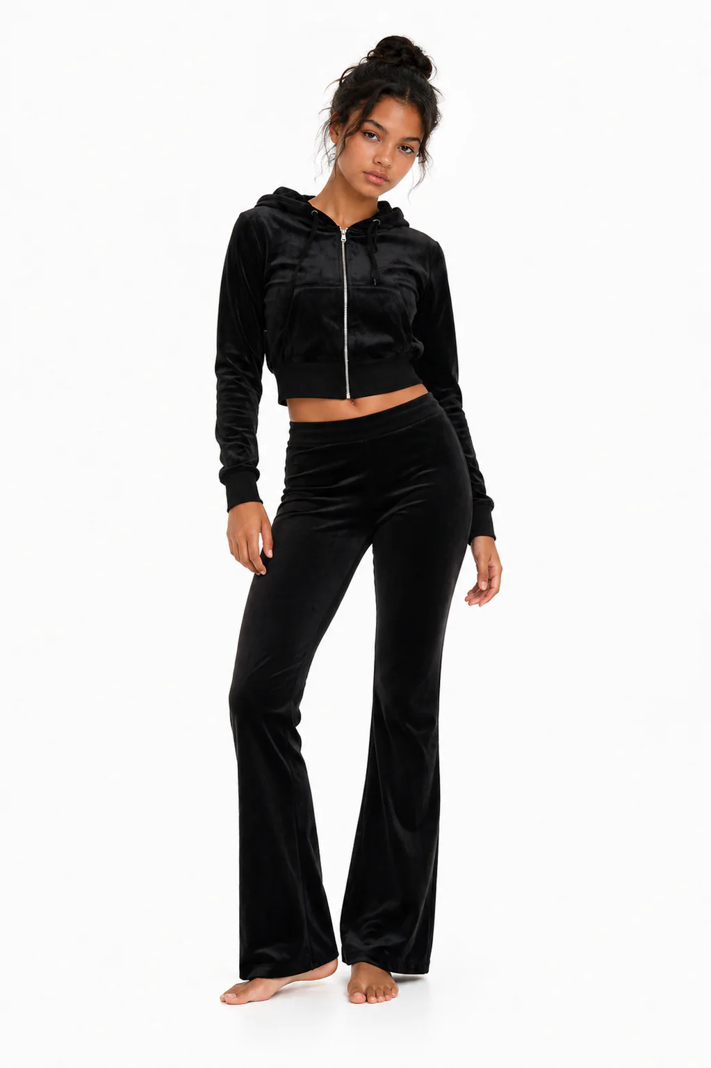 Velour Zip-Front Hoodie & Pant Set - Image 10
