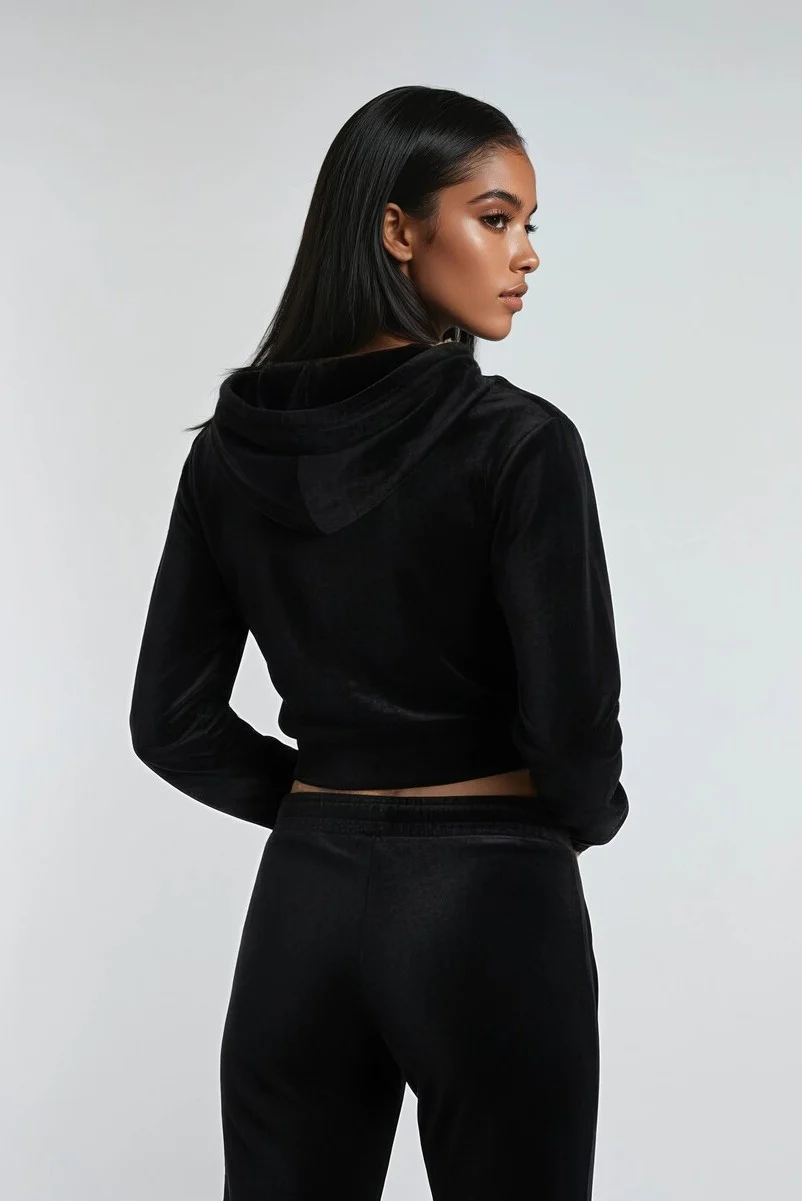 Velour Zip-Front Hoodie & Pant Set - Image 12